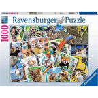 PUZZLE JURNALUL DE CALATORIE AL ANIMALELOR, 1000 PIESE - RAVENSBURGER (RVSPA17322) - Libelula Vesela - Jucarii