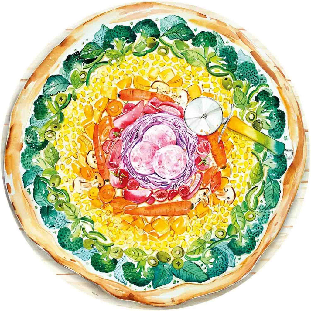 PUZZLE CERC PIZZA, 500 PIESE - RAVENSBURGER (RVSPA17347) - Libelula Vesela - Jucarii