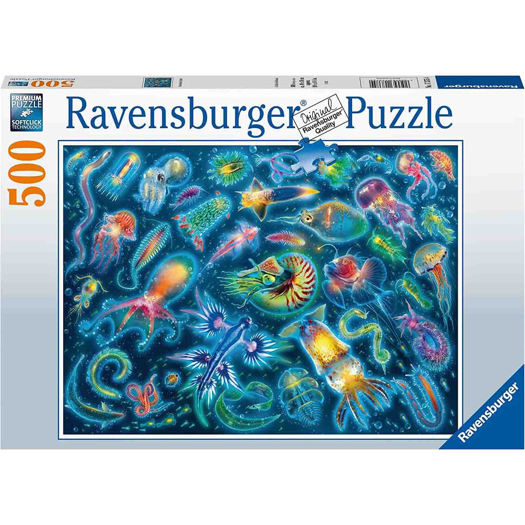 PUZZLE SPECII MARINE COLORATE, 500 PIESE - RAVENSBURGER (RVSPA17375) - Libelula Vesela - Jucarii