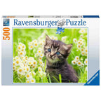 PUZZLE PISICUTA PE CAMP, 500 PIESE - RAVENSBURGER (RVSPA17378) - Libelula Vesela - Jucarii