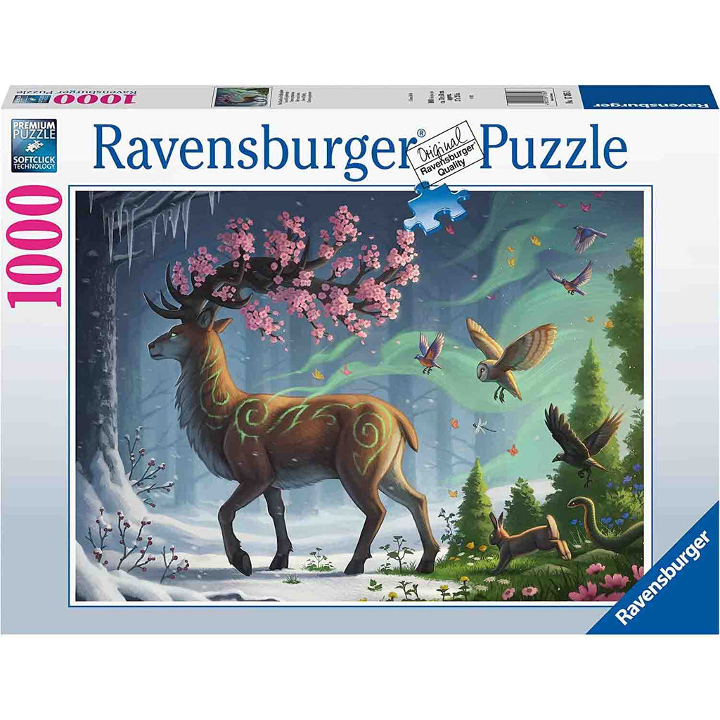 PUZZLE CERB IN PADURE, 1000 PIESE - RAVENSBURGER (RVSPA17385) - Libelula Vesela - Jucarii