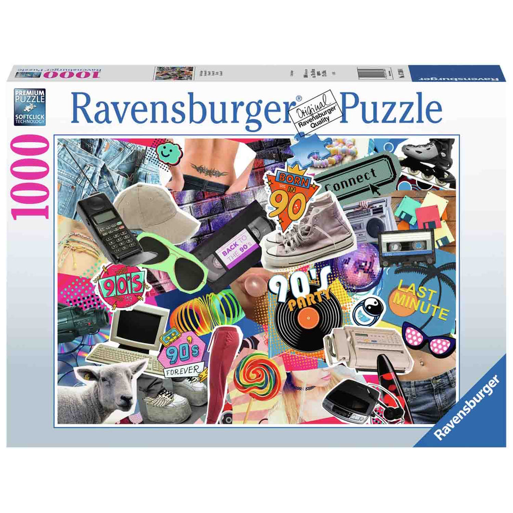 PUZZLE ANII 90, 1000 PIESE - RAVENSBURGER (RVSPA17388) - Libelula Vesela - Jucarii