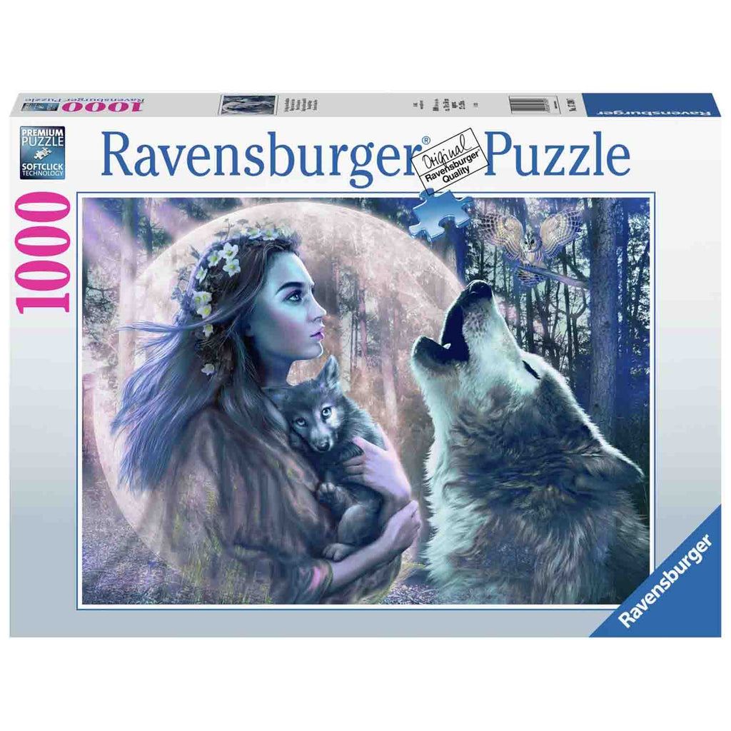 PUZZLE FEMEIE CU LUPI, 1000 PIESE - RAVENSBURGER (RVSPA17390) - Libelula Vesela - Jucarii