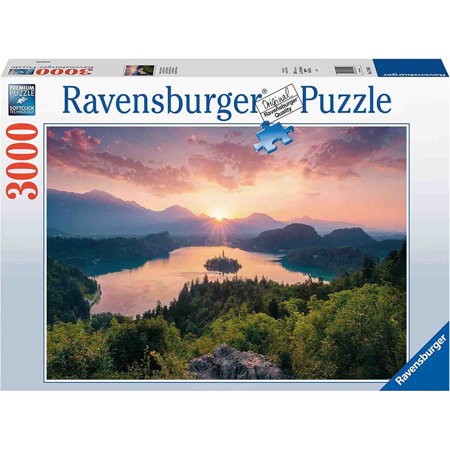PUZZLE LACUL BLED SLOVENIA, 3000 PIESE - RAVENSBURGER (RVSPA17445) - Libelula Vesela - Jucarii