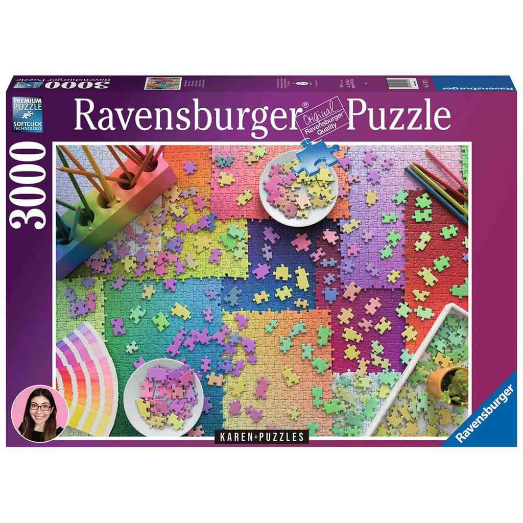 PUZZLE PUZZLEURI PESTE PUZZLEURI, 3000 PIESE - RAVENSBURGER (RVSPA17471) - Libelula Vesela - Jucarii