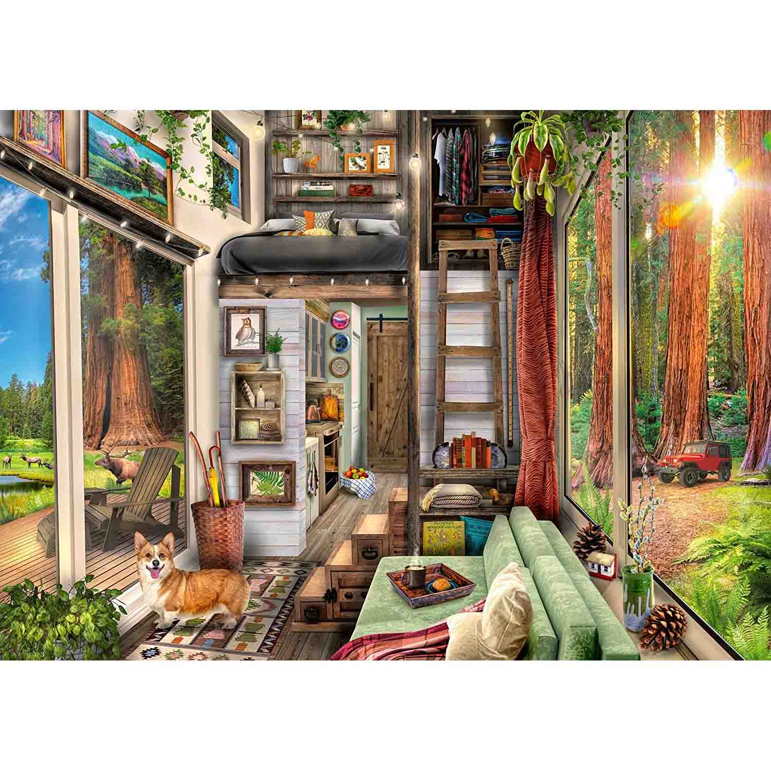 PUZZLE CASUTA IN CALIFORNIA, 1000 PIESE - RAVENSBURGER (RVSPA17496) - Libelula Vesela - Jucarii
