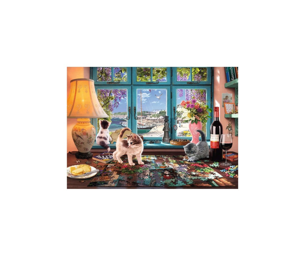 PUZZLE BIROU CU PUZZLE, 1000 PIESE - RAVENSBURGER (RVSPA19847) - Libelula Vesela - Jucarii