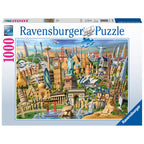 PUZZLE OBIECTIVE TURISTICE, 1000 PIESE - RAVENSBURGER (RVSPA19890) - Libelula Vesela - Jucarii