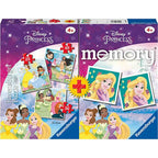 PUZZLE + JOC MEMORY PRINTESELE DISNEY, 25/36/49 PIESE - RAVENSBURGER (RVSPC20864) - Libelula Vesela - Jucarii