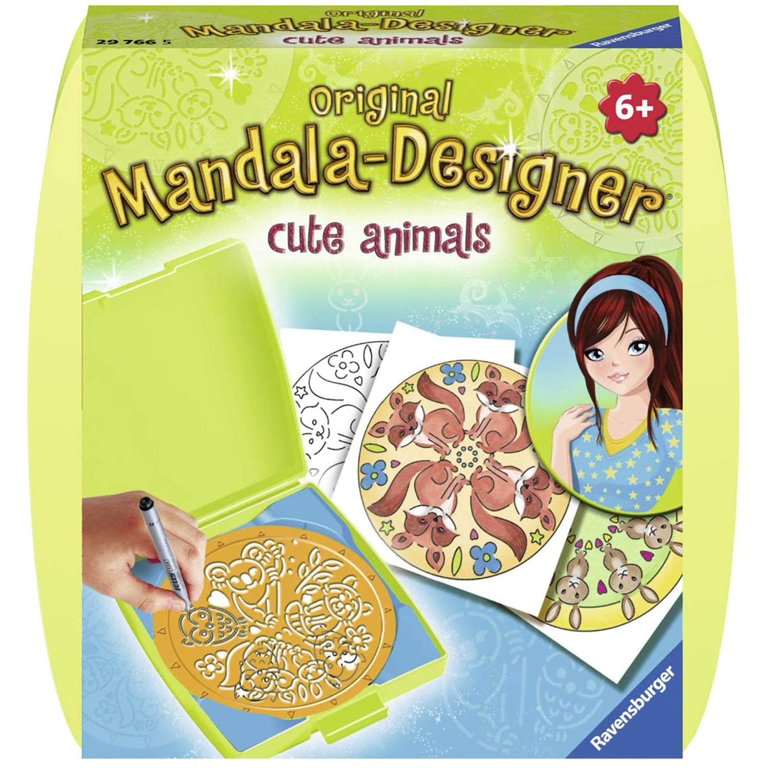 SET DE CREATIE MINI MANDALA CU ANIMALE - RAVENSBURGER (RVSAC29766) - Libelula Vesela - Jucarii