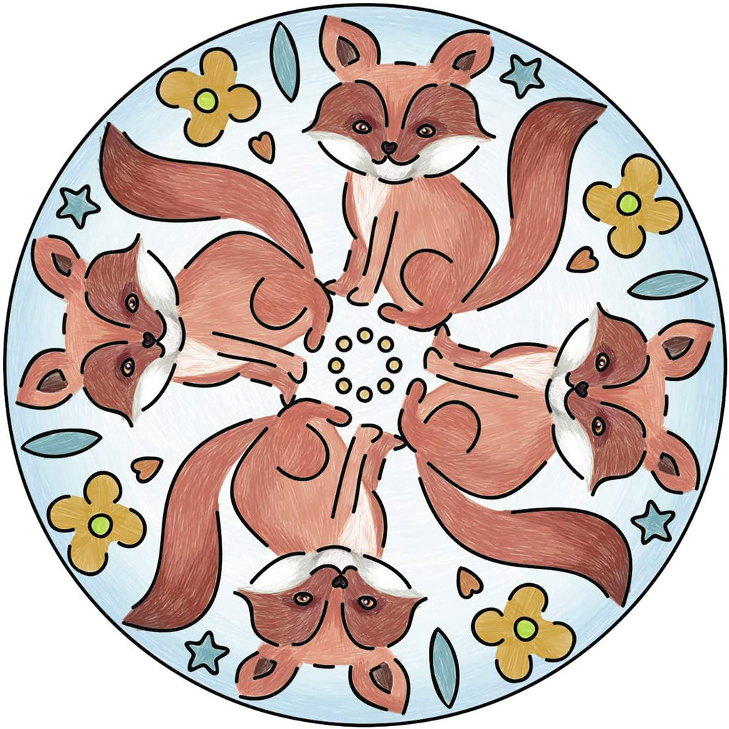 SET DE CREATIE MINI MANDALA CU ANIMALE - RAVENSBURGER (RVSAC29766) - Libelula Vesela - Jucarii