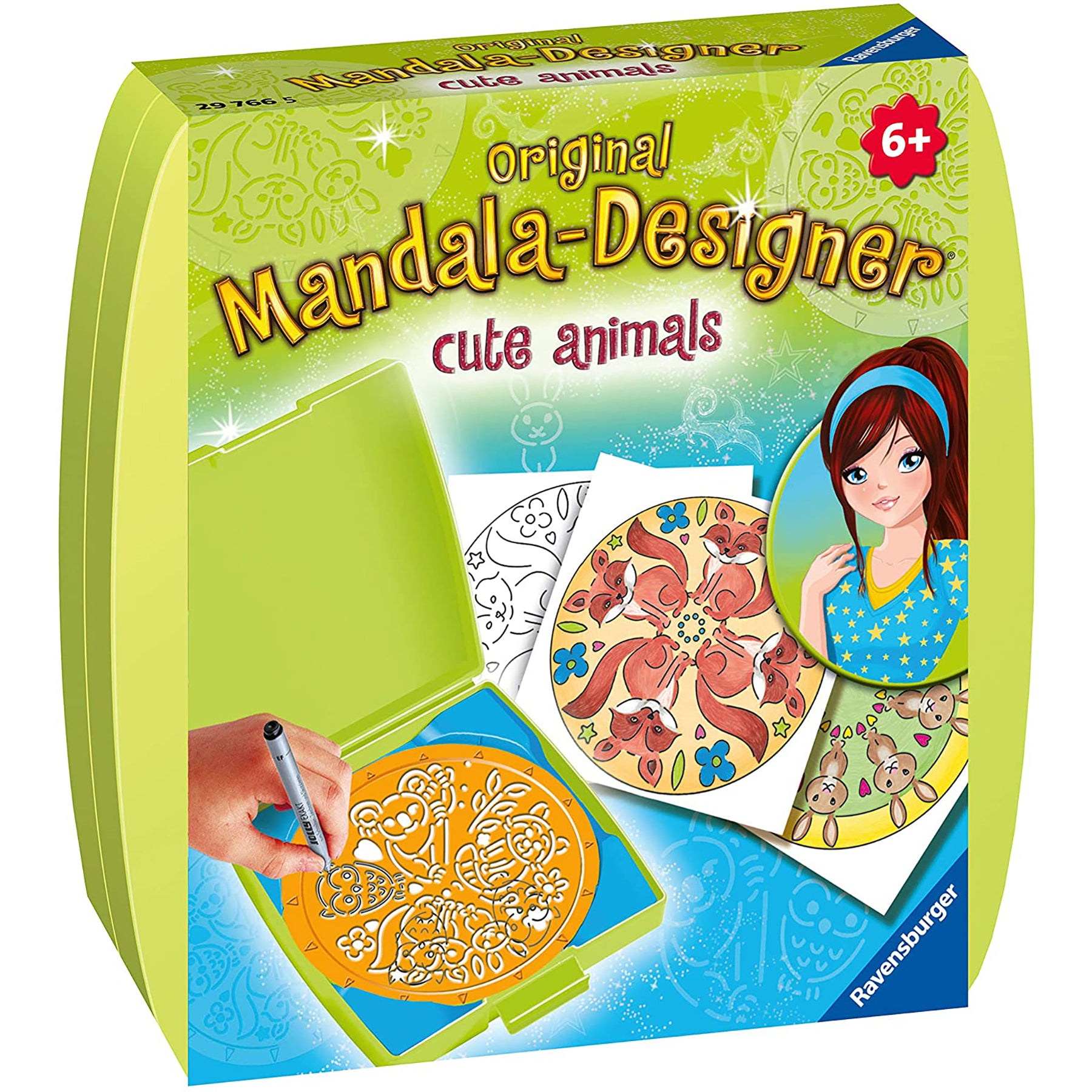 SET DE CREATIE MINI MANDALA CU ANIMALE - RAVENSBURGER (RVSAC29766) - Libelula Vesela - Jucarii