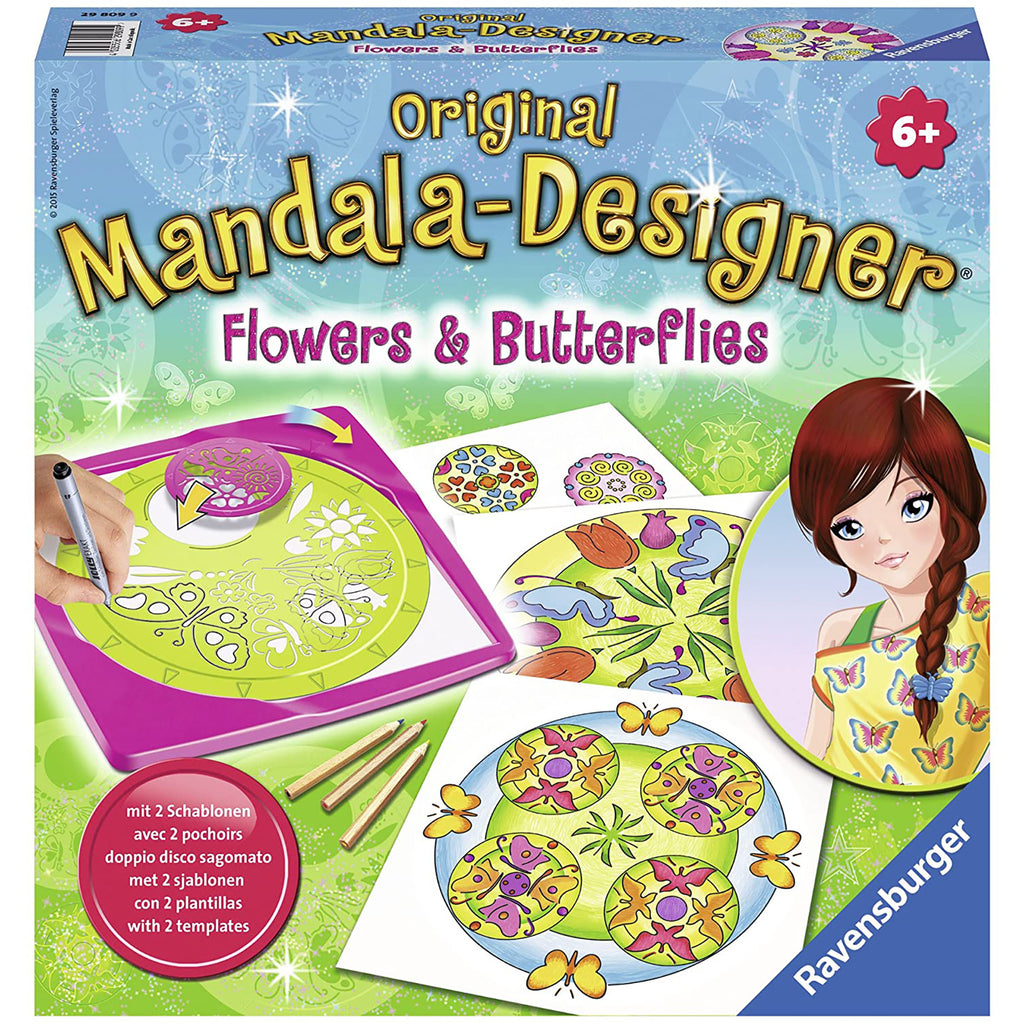 SET DE CREATIE MANDALA FLORI SI FLUTURI - RAVENSBURGER (RVSAC29809) - Libelula Vesela - Jucarii