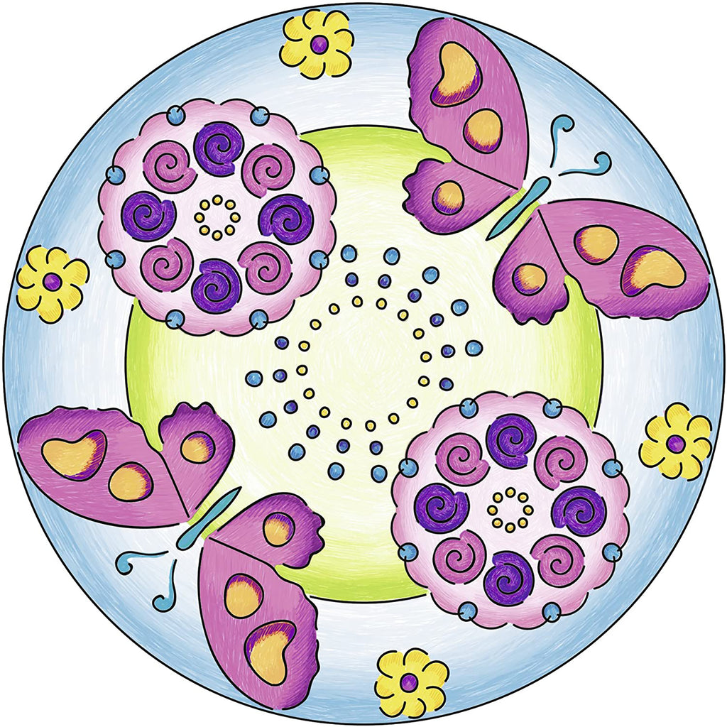 SET DE CREATIE MANDALA FLORI SI FLUTURI - RAVENSBURGER (RVSAC29809) - Libelula Vesela - Jucarii