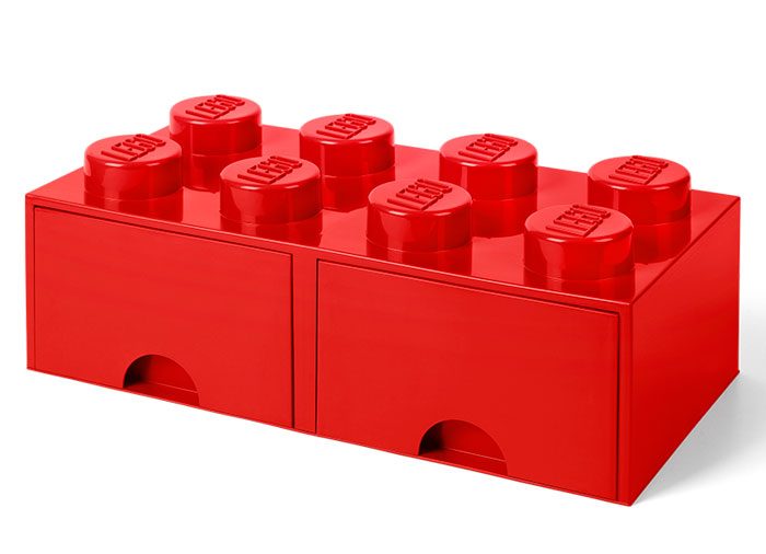 CUTIE DEPOZITARE LEGO 2X4 CU SERTARE, ROSU - LEGO (40061730) - Libelula Vesela - Jucarii