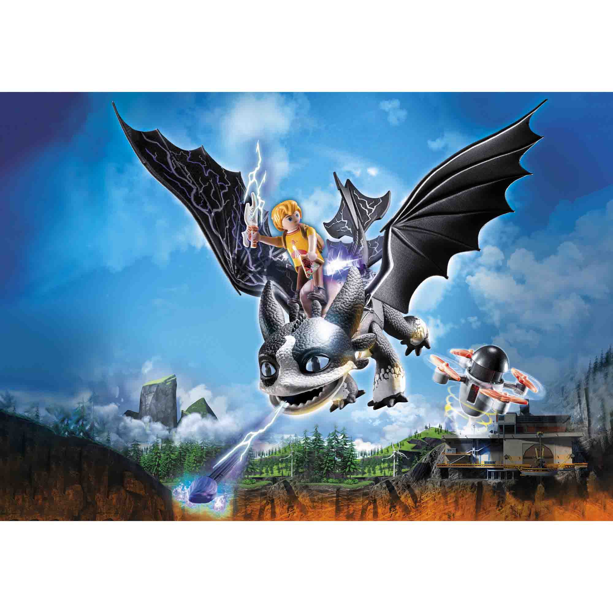 DRAGONS: THUNDER & TOM - PLAYMOBIL DRAGONS THE NINE REALMS (PM71081) - Libelula Vesela - Jucarii