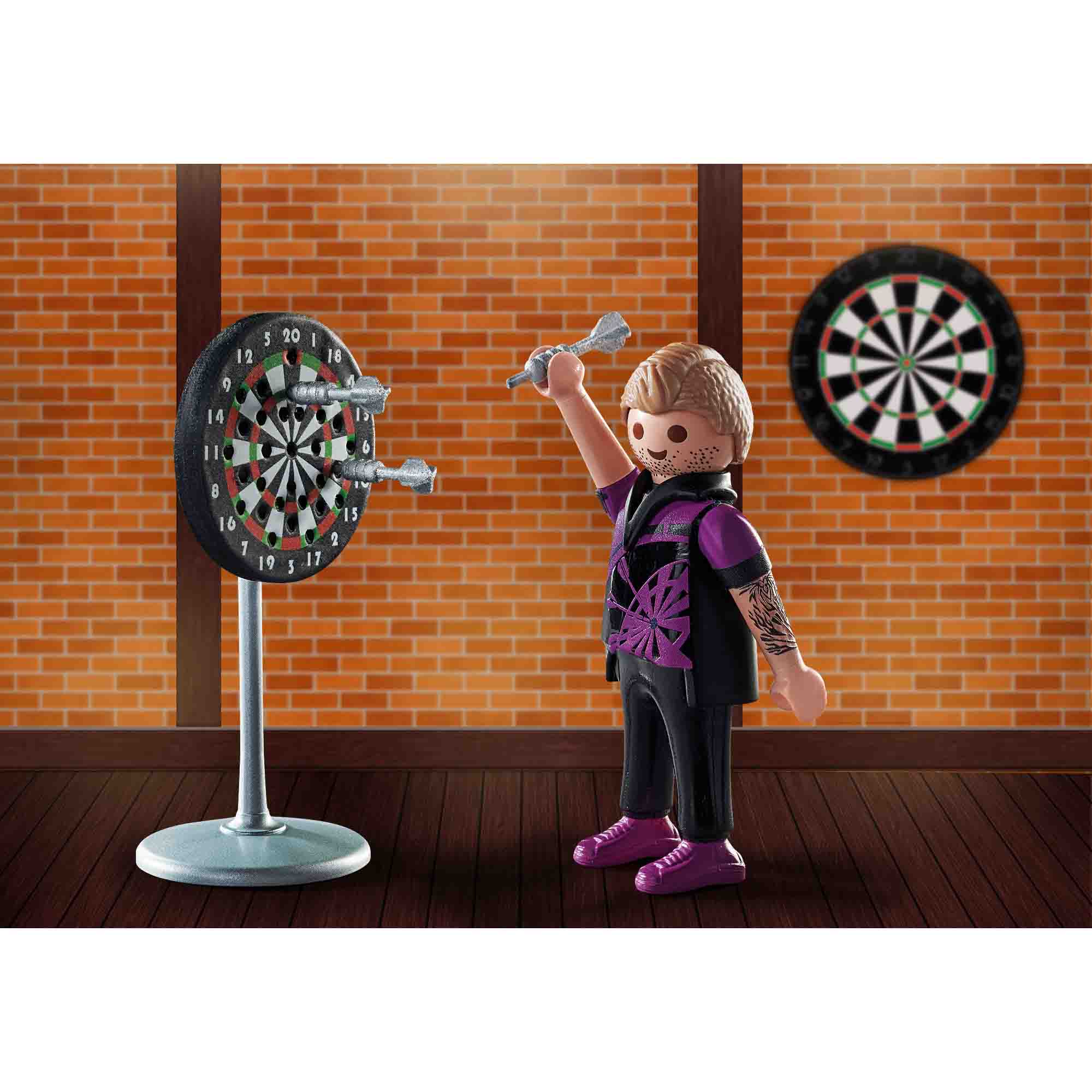 PLAYMOBIL - FIGURINA JUCATOR DE DARTS - PLAYMOBIL (PM71165) - Libelula Vesela - Jucarii