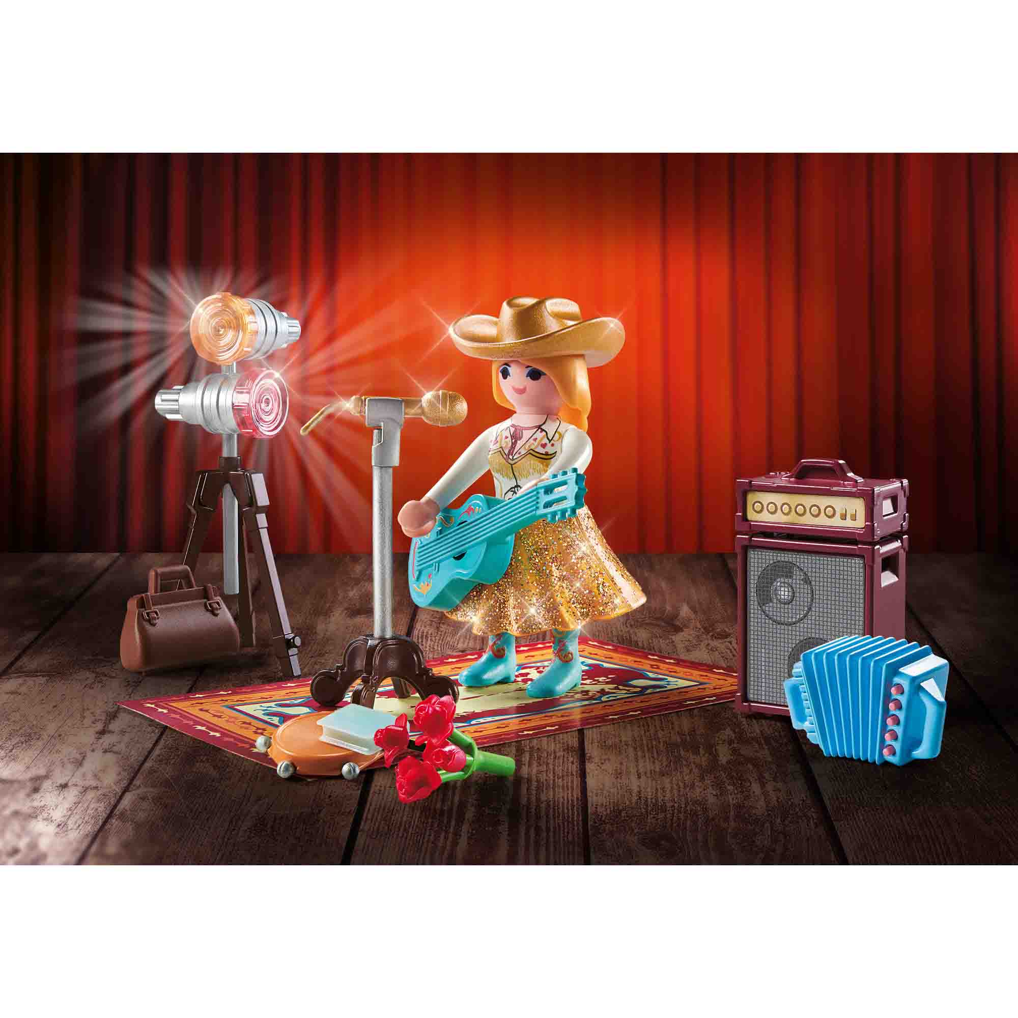 SET CADOU CANTAREATA DE MUZICA COUNTRY - PLAYMOBIL FAMILY FUN (PM71184) - Libelula Vesela - Jucarii