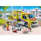 PLAYMOBIL - AMBULANTA GALBENA CU LUMINI SI SUNETE - PLAYMOBIL (PM71202) - Libelula Vesela - Jucarii