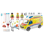 PLAYMOBIL - AMBULANTA GALBENA CU LUMINI SI SUNETE - PLAYMOBIL (PM71202) - Libelula Vesela - Jucarii