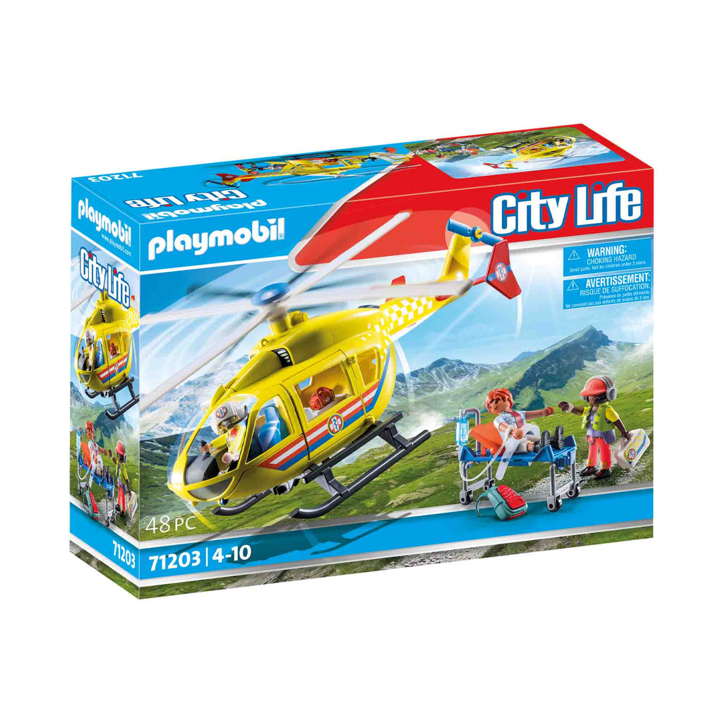 PLAYMOBIL - ELICOPTER GALBEN DE SALVARE - PLAYMOBIL (PM71203) - Libelula Vesela - Jucarii