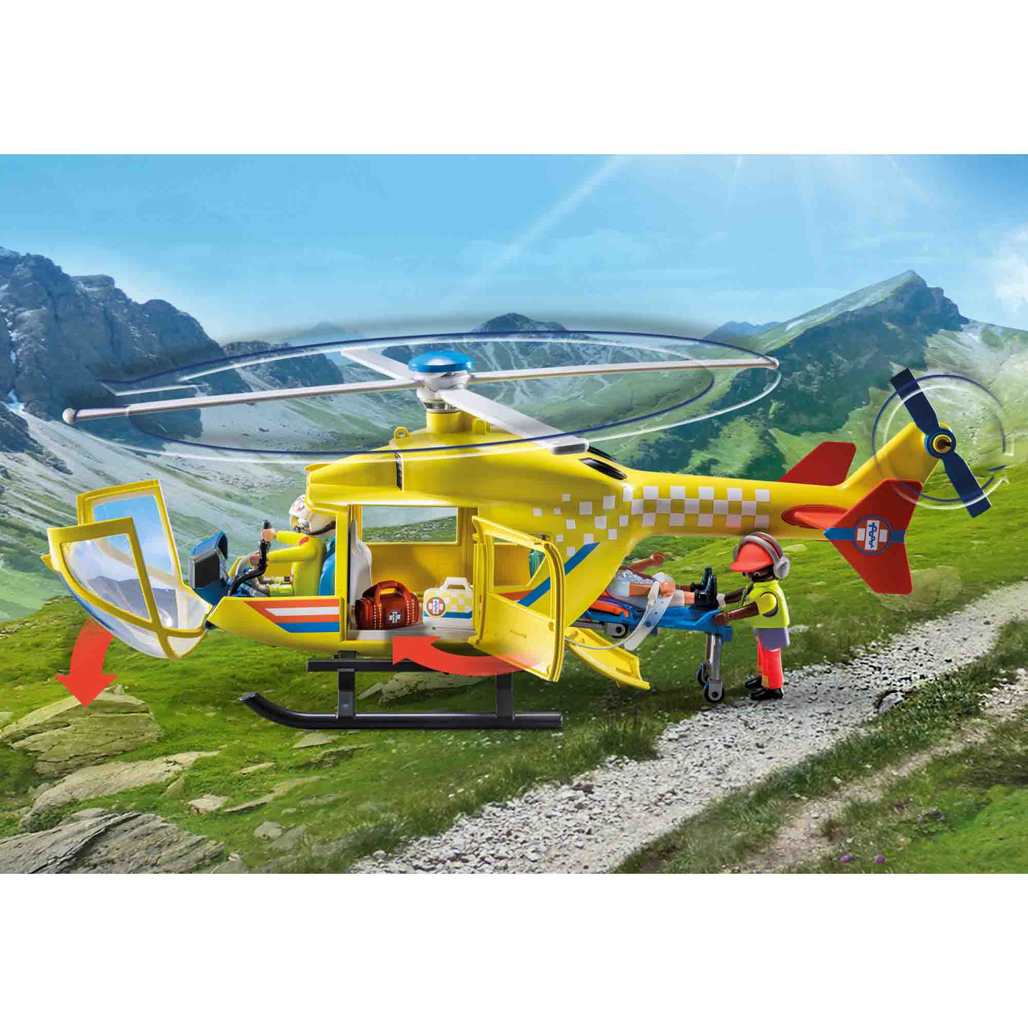PLAYMOBIL - ELICOPTER GALBEN DE SALVARE - PLAYMOBIL (PM71203) - Libelula Vesela - Jucarii