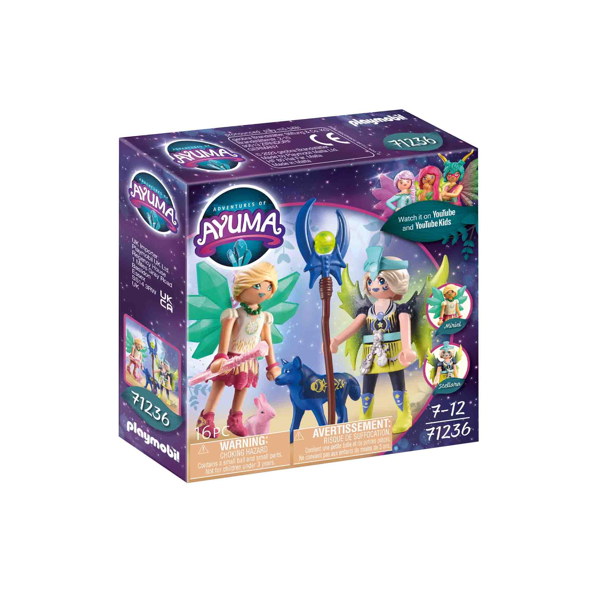 CRYSTAL FAIRY SI MOON FAIRY CU ANIMALUTE DE SUFLET - PLAYMOBIL ADVENTURES OF AYUMA (PM71236) - Libelula Vesela - Jucarii