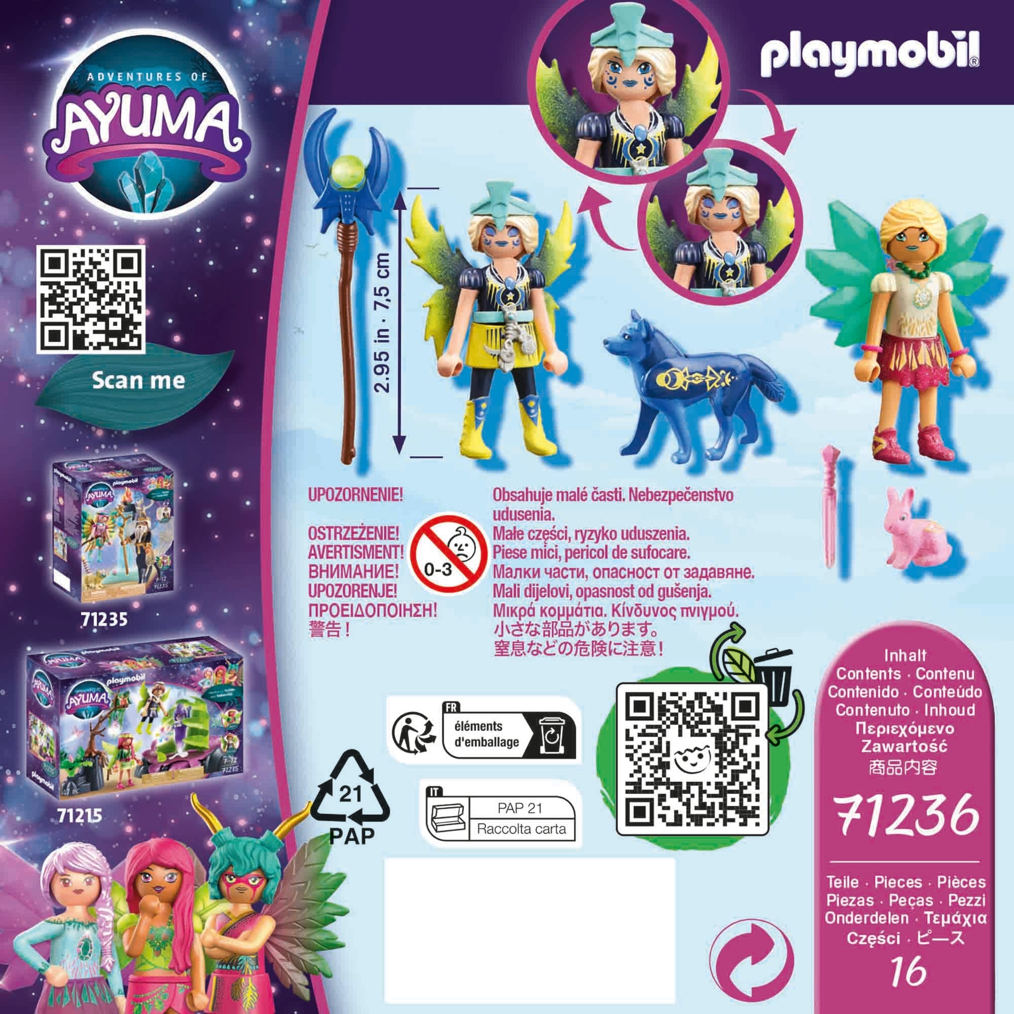 CRYSTAL FAIRY SI MOON FAIRY CU ANIMALUTE DE SUFLET - PLAYMOBIL ADVENTURES OF AYUMA (PM71236) - Libelula Vesela - Jucarii