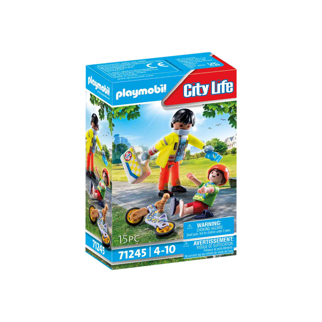 PLAYMOBIL - PARAMEDIC CU PACIENT - PLAYMOBIL (PM71245) - Libelula Vesela - Jucarii