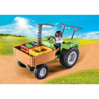 PLAYMOBIL - TRACTOR CU REMORCA SI MUNCITOR - PLAYMOBIL (PM71249) - Libelula Vesela - Jucarii