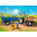 PLAYMOBIL - TRACTOR CU REMORCA SI MUNCITOR - PLAYMOBIL (PM71249) - Libelula Vesela - Jucarii