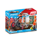 SET MOTOCICLIST STUNTSHOW SI PERETE DE FOC - PLAYMOBIL STUNT SHOW (PM71256) - Libelula Vesela - Jucarii