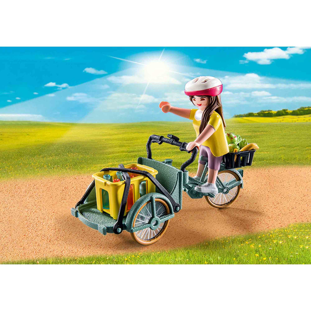 BICICLETA FERMIERILOR CU MARFA - PLAYMOBIL COUNTRY (PM71306) - Libelula Vesela - Jucarii