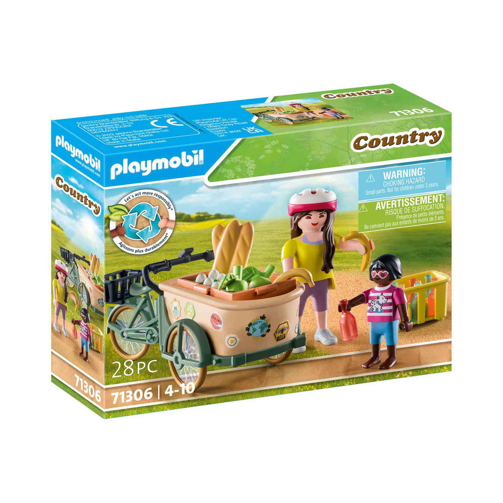 BICICLETA FERMIERILOR CU MARFA - PLAYMOBIL COUNTRY (PM71306) - Libelula Vesela - Jucarii