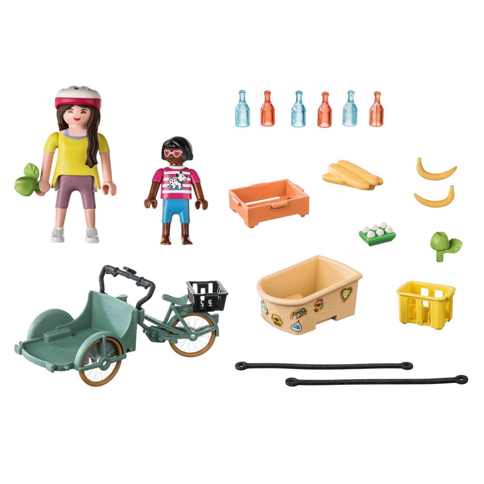 BICICLETA FERMIERILOR CU MARFA - PLAYMOBIL COUNTRY (PM71306) - Libelula Vesela - Jucarii