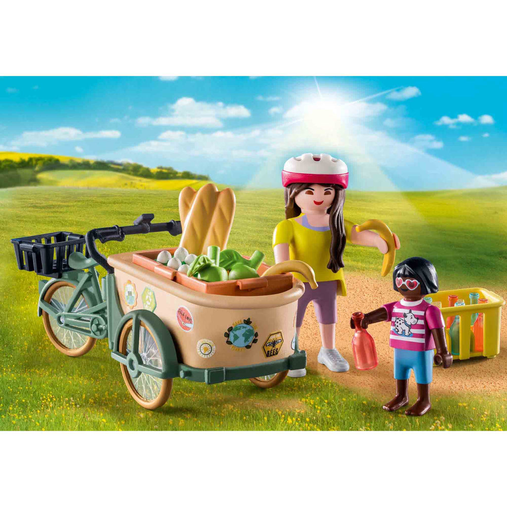 BICICLETA FERMIERILOR CU MARFA - PLAYMOBIL COUNTRY (PM71306) - Libelula Vesela - Jucarii