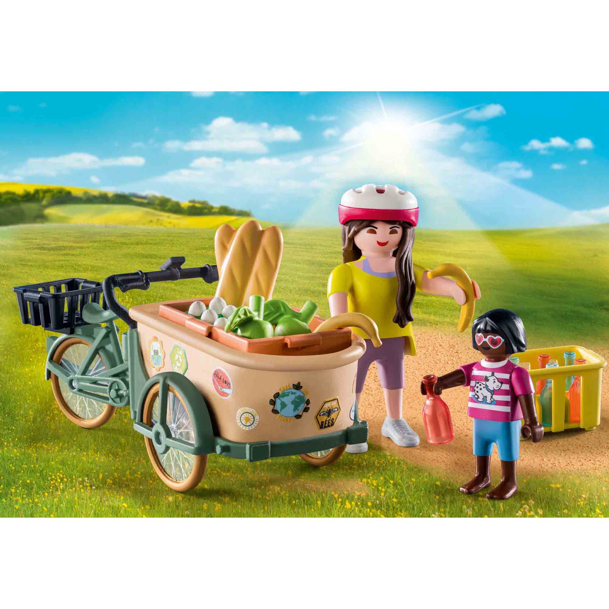 BICICLETA FERMIERILOR CU MARFA - PLAYMOBIL COUNTRY (PM71306) - Libelula Vesela - Jucarii