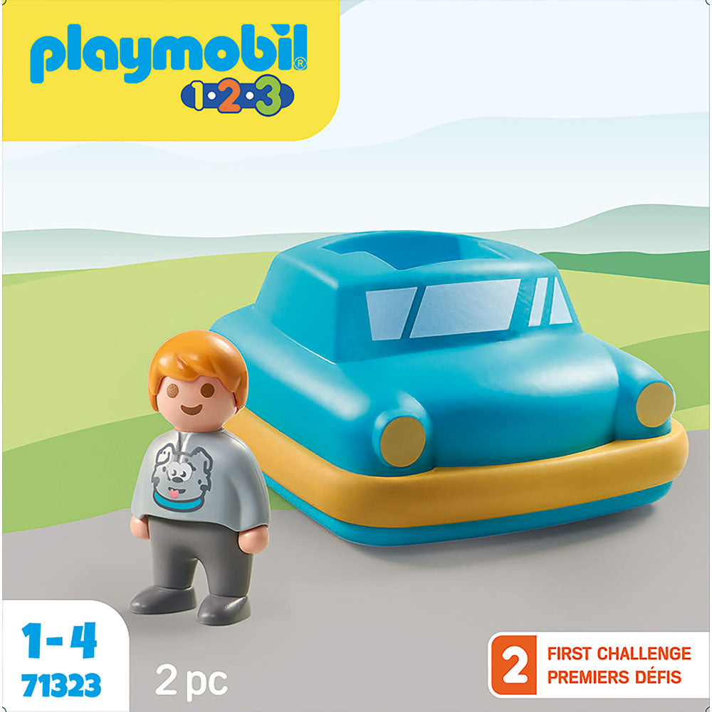 MASINUTA APASA SI MERGE - PLAYMOBIL 1.2.3 (PM71323) - Libelula Vesela - Jucarii