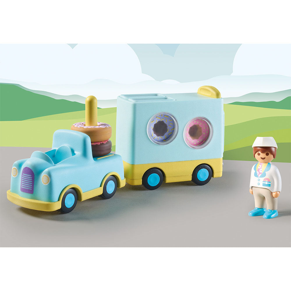 CAMION CU GOGOSI DE STIVUIT SI SORTAT - PLAYMOBIL 1.2.3 (PM71325) - Libelula Vesela - Jucarii