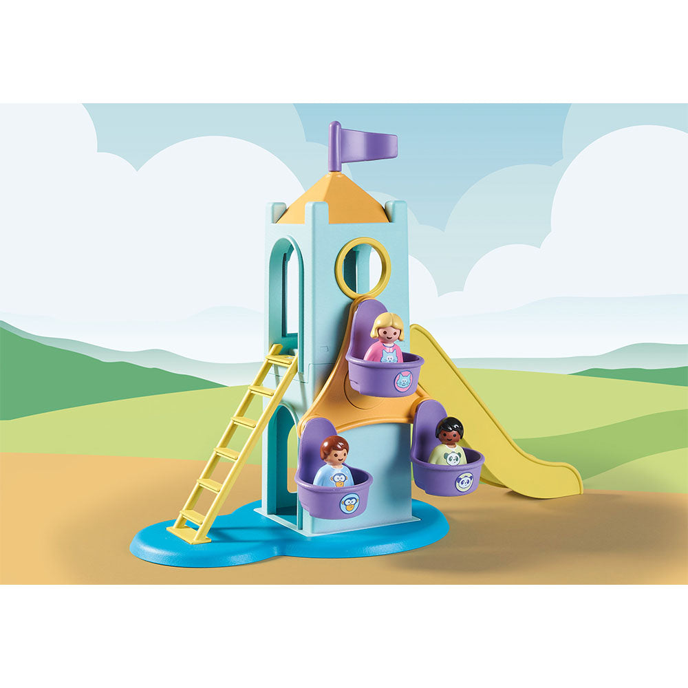 CASTEL DE AVENTURA CU STAND DE INGHETATA - PLAYMOBIL 1.2.3 (PM71326) - Libelula Vesela - Jucarii