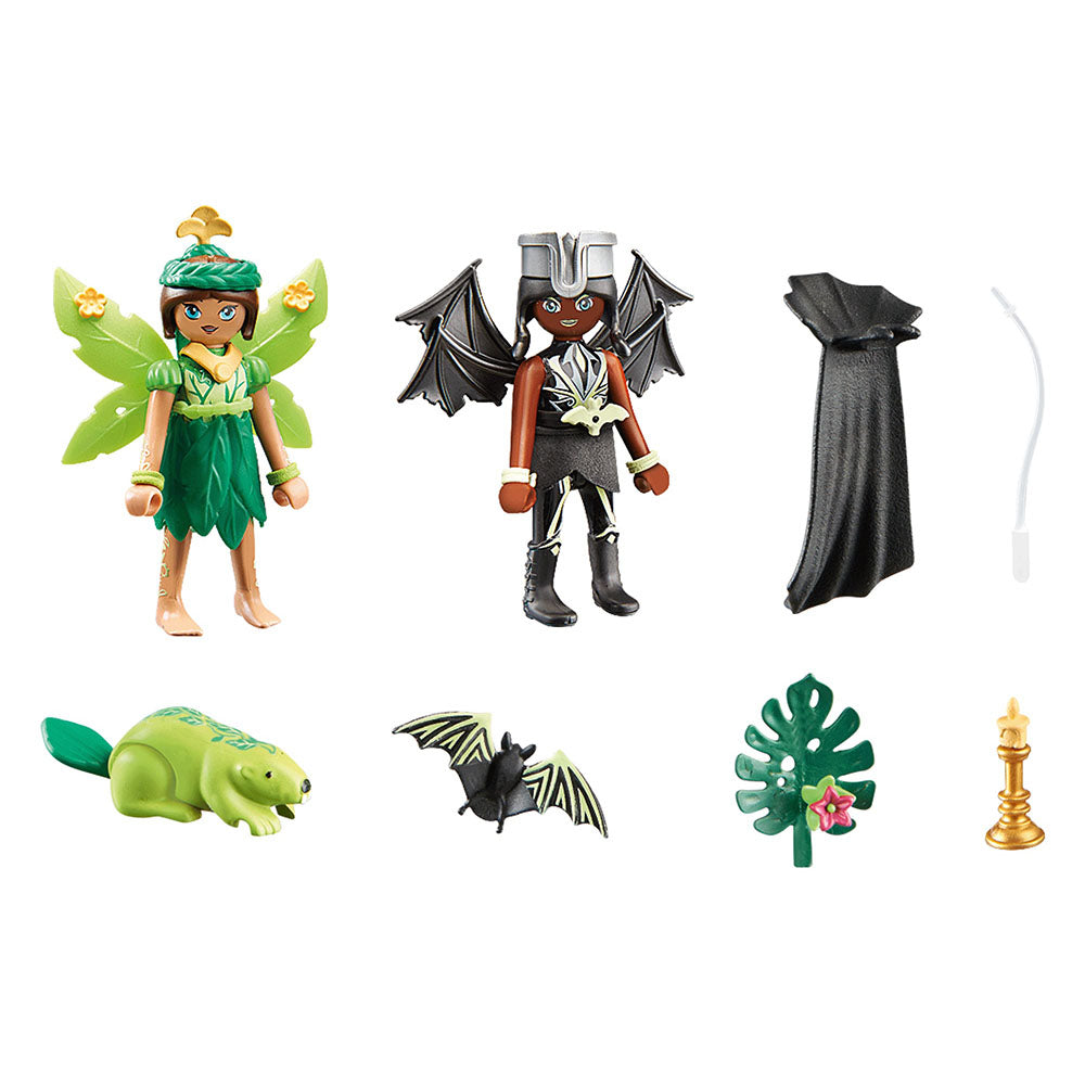 FOREST FAIRY SI BAT FAIRY CU ANIMALUTE - PLAYMOBIL ADVENTURES OF AYUMA (PM71350) - Libelula Vesela - Jucarii