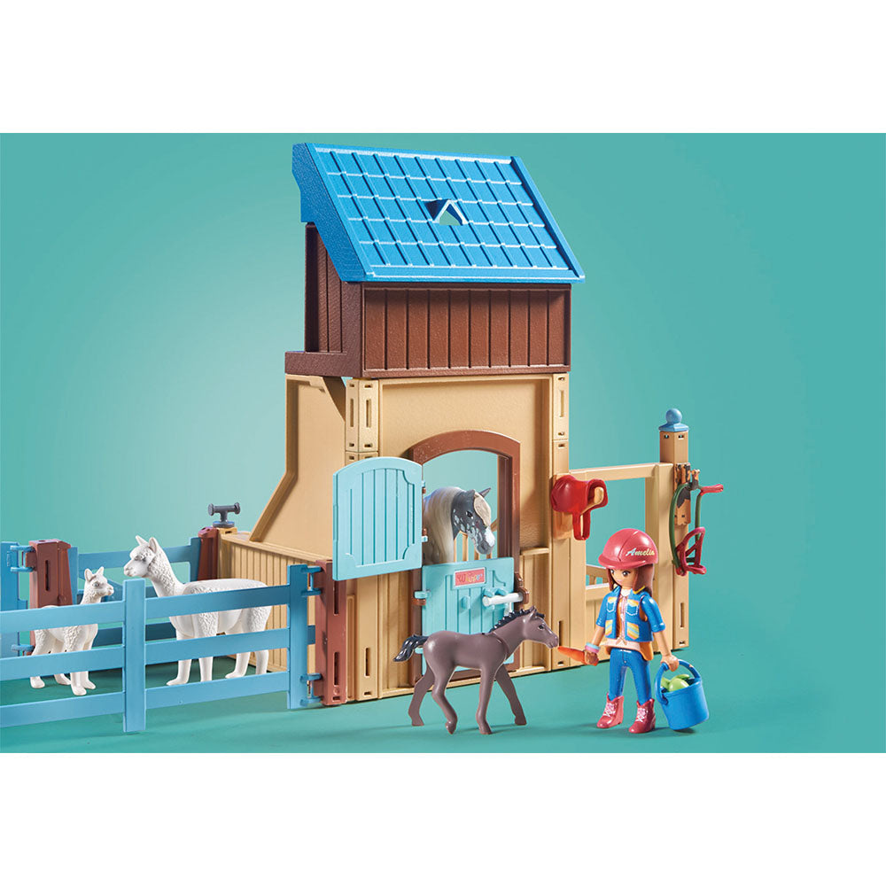 GRAJD CU AMELIA SI CALUTUL WHISPER - PLAYMOBIL HORSES OF WATERFALL (PM71353) - Libelula Vesela - Jucarii