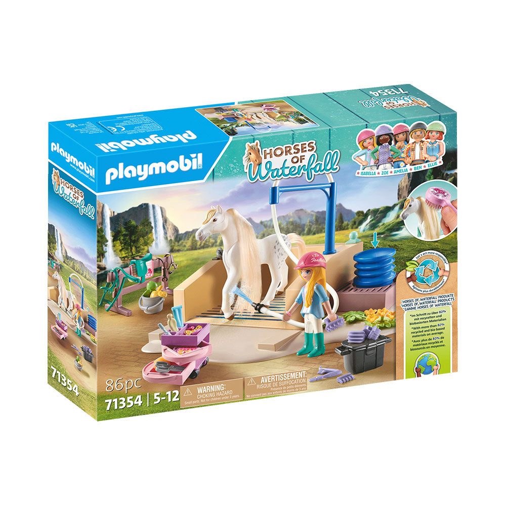 SPALATORIE CU ISABELLA SI CALUTUL LIONESS - PLAYMOBIL HORSES OF WATERFALL (PM71354) - Libelula Vesela - Jucarii