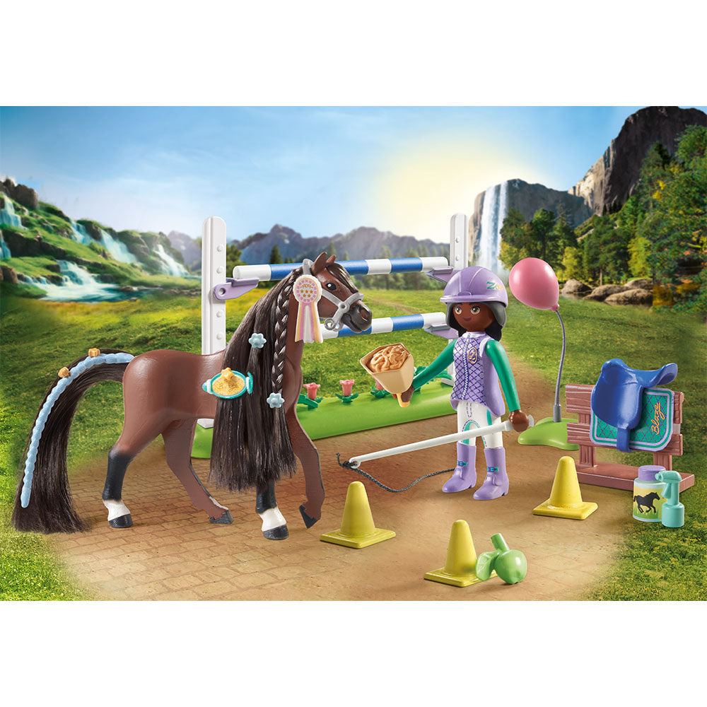 ARENA CU ZOE SI CALUTUL BLAZE - PLAYMOBIL HORSES OF WATERFALL (PM71355) - Libelula Vesela - Jucarii