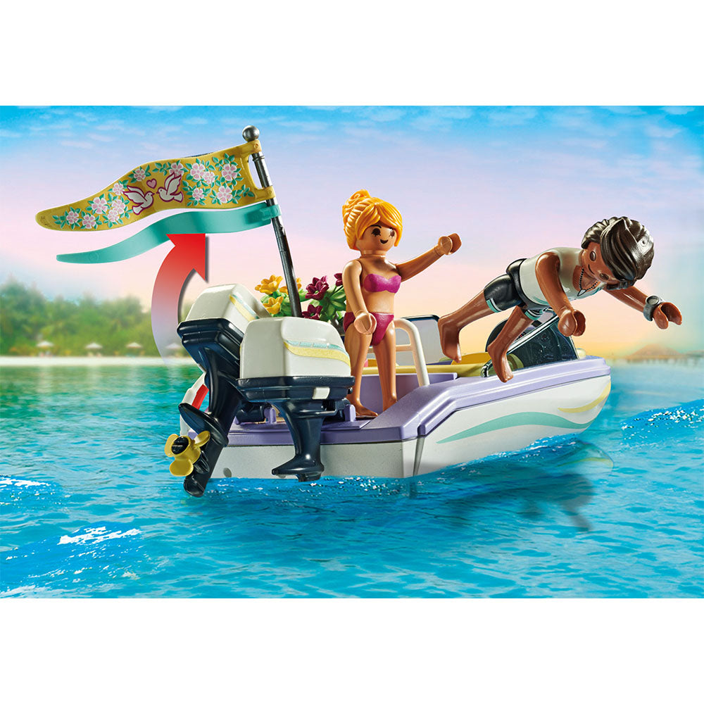 LUNA DE MIERE CU BARCA DE VITEZA - PLAYMOBIL CITY LIFE - WEDDING - (PM71366) - Libelula Vesela - Jucarii