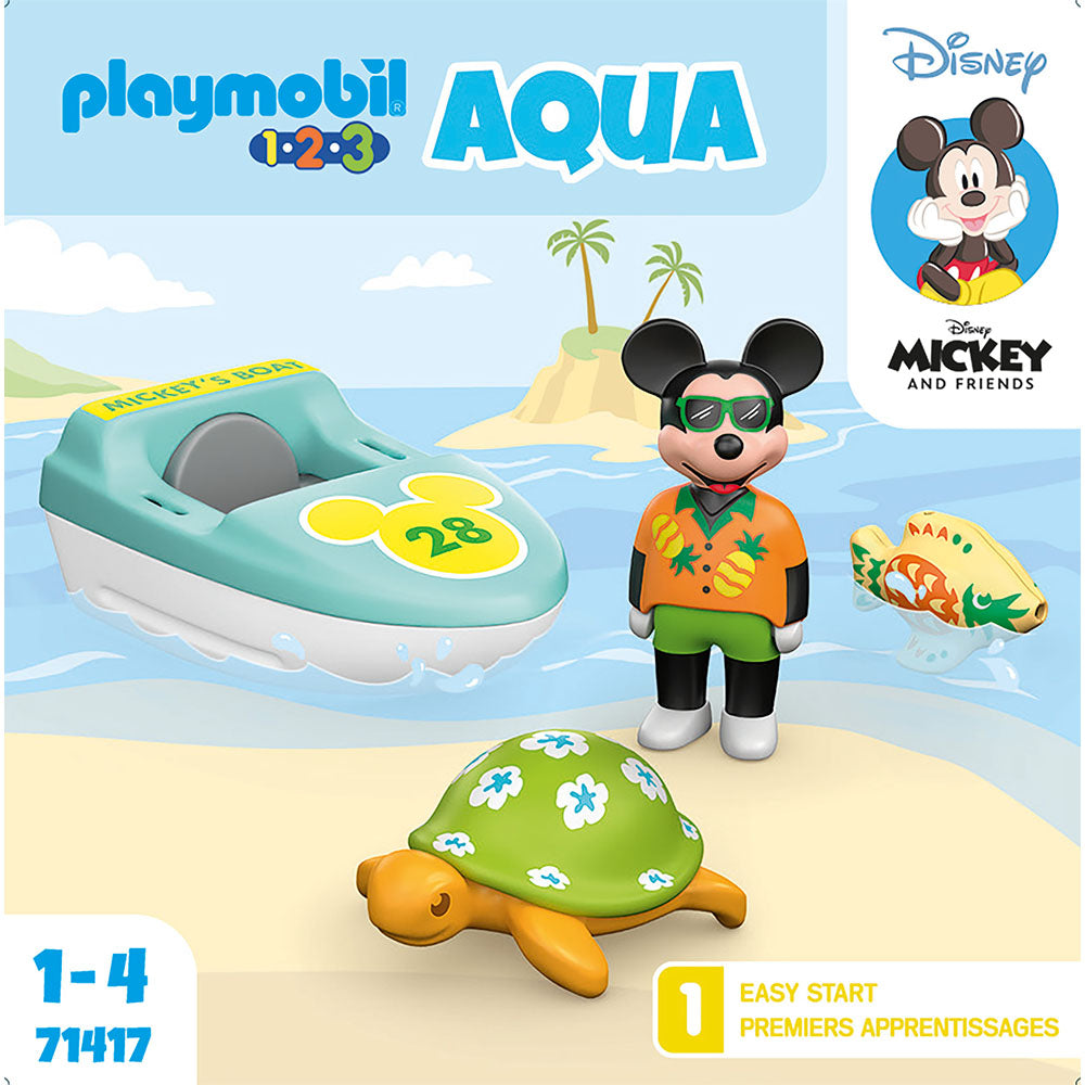 TUR CU BARCA LUI MICKEY - PLAYMOBIL 1.2.3 AQUA & DISNEY (PM71417) - Libelula Vesela - Jucarii