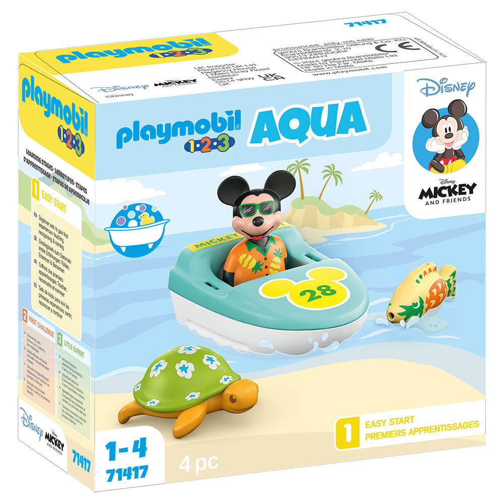 TUR CU BARCA LUI MICKEY - PLAYMOBIL 1.2.3 AQUA & DISNEY (PM71417) - Libelula Vesela - Jucarii