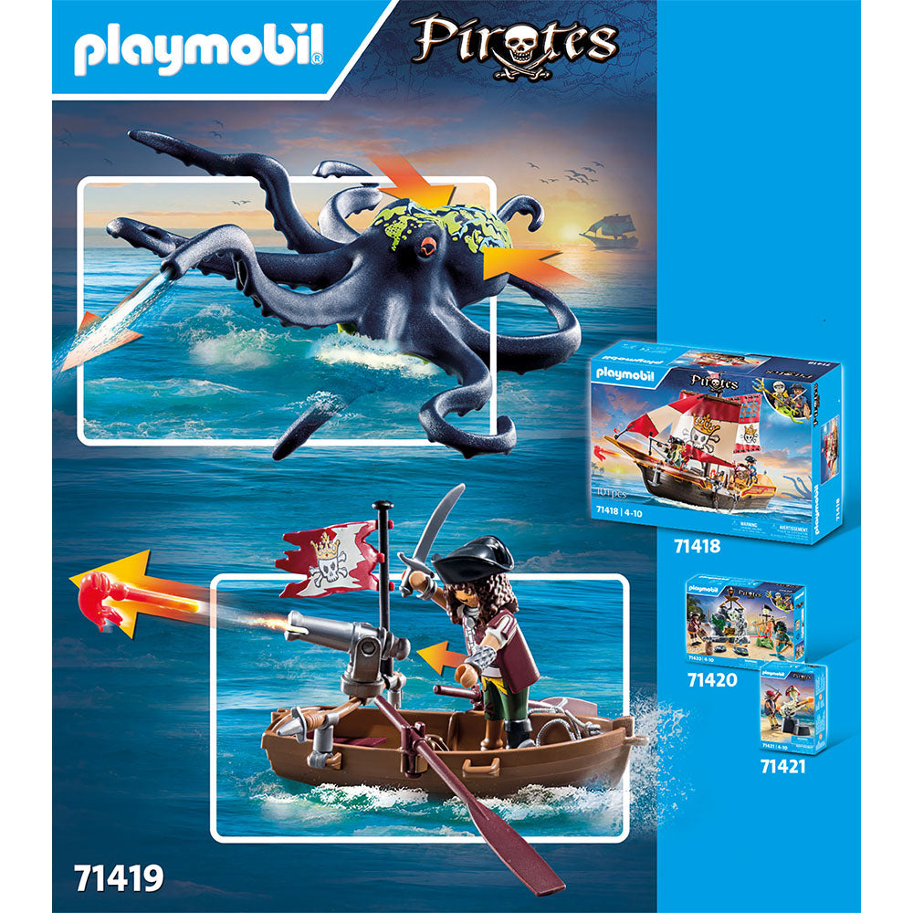 BATALIA CU CEFALOPODUL URIAS - PLAYMOBIL PIRATES (PM71419) - Libelula Vesela - Jucarii
