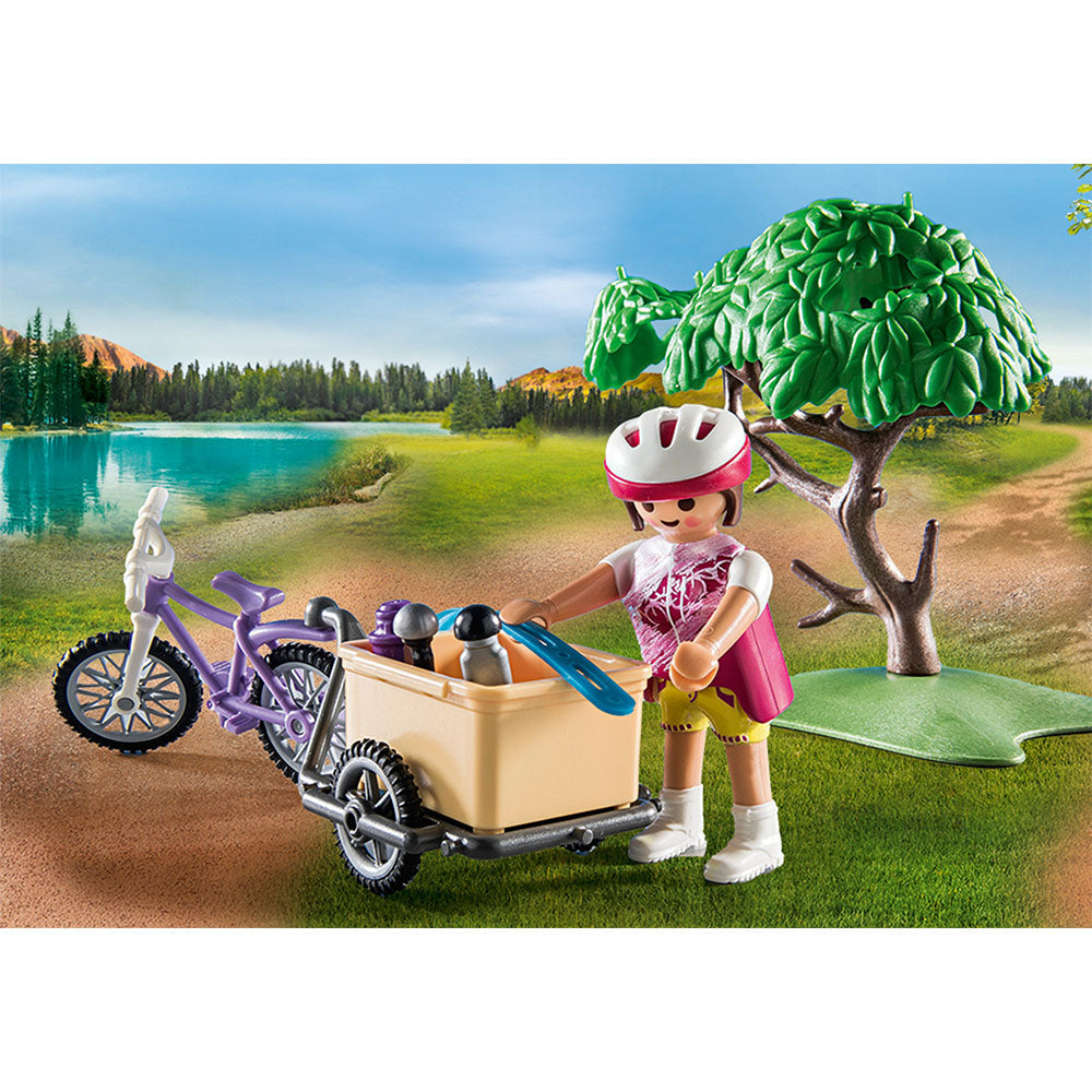 TUR IN MUNTI CU BICICLETA - PLAYMOBIL FAMILY FUN - CAMPING - (PM71426) - Libelula Vesela - Jucarii