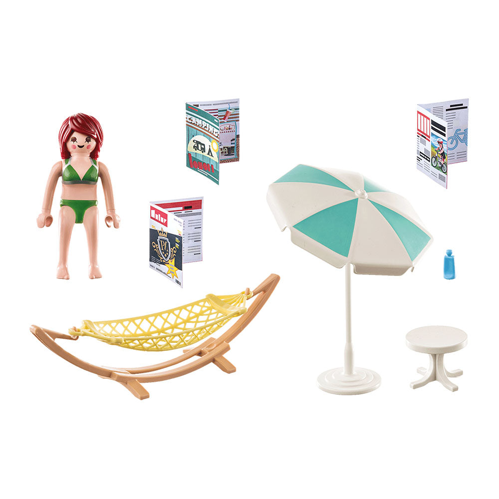 FEMEIE IN HAMAC - PLAYMOBIL FAMILY FUN - CAMPING - (PM71428) - Libelula Vesela - Jucarii